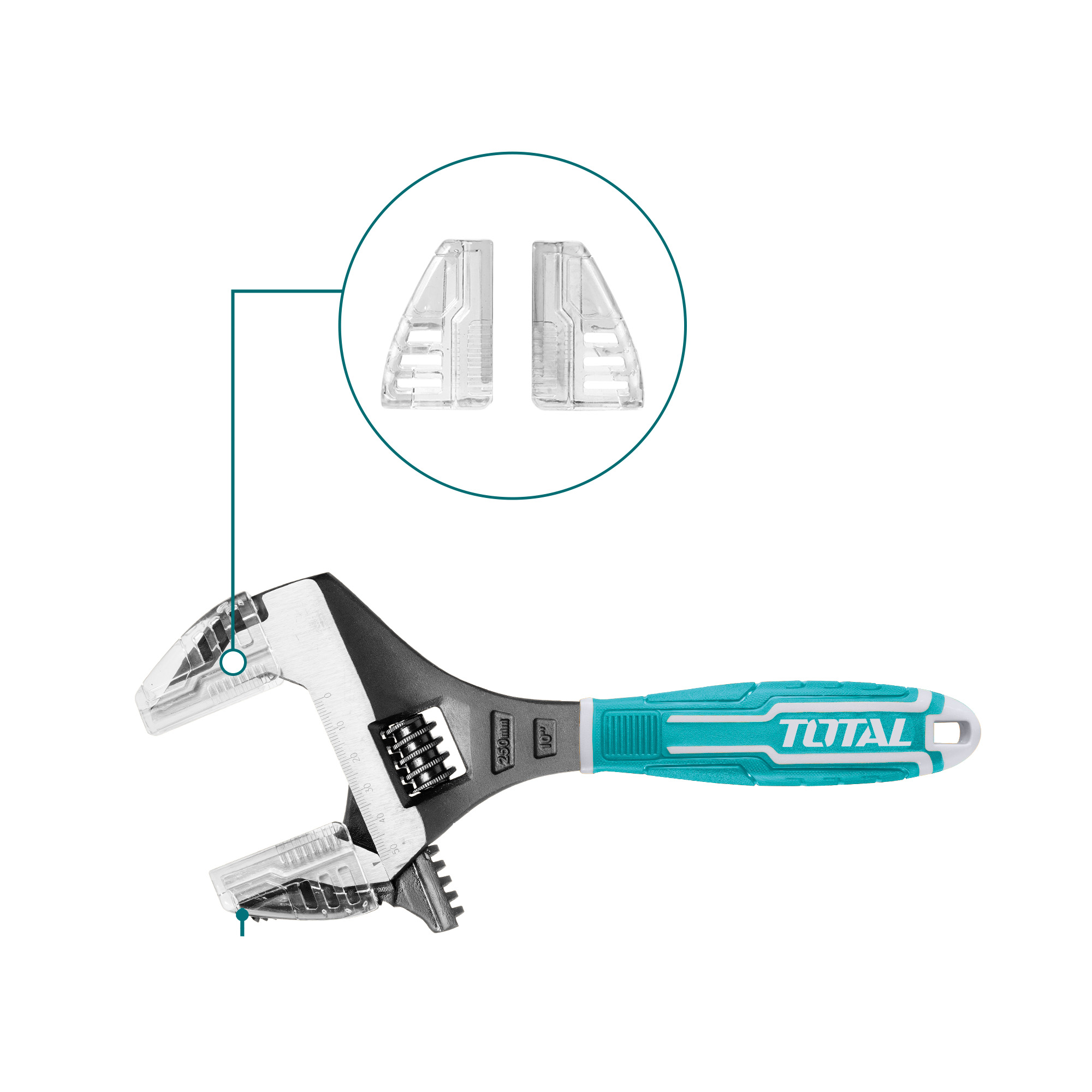 Extra opening adjustable wrench THT10210G | 250 mm