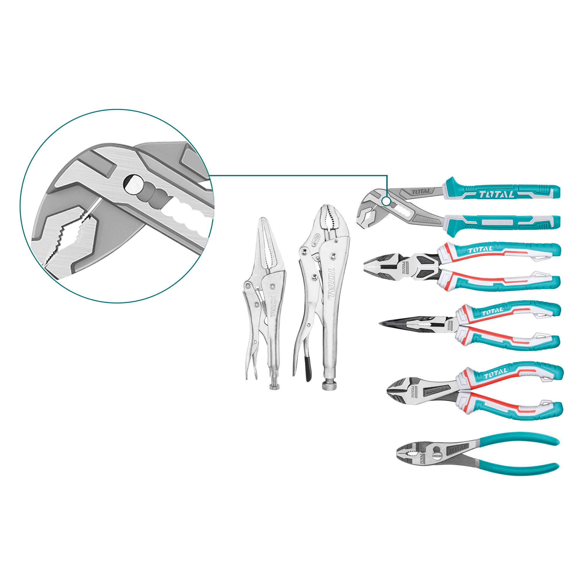 GIP pliers and jaw set TOS23055 | 7 Pieces