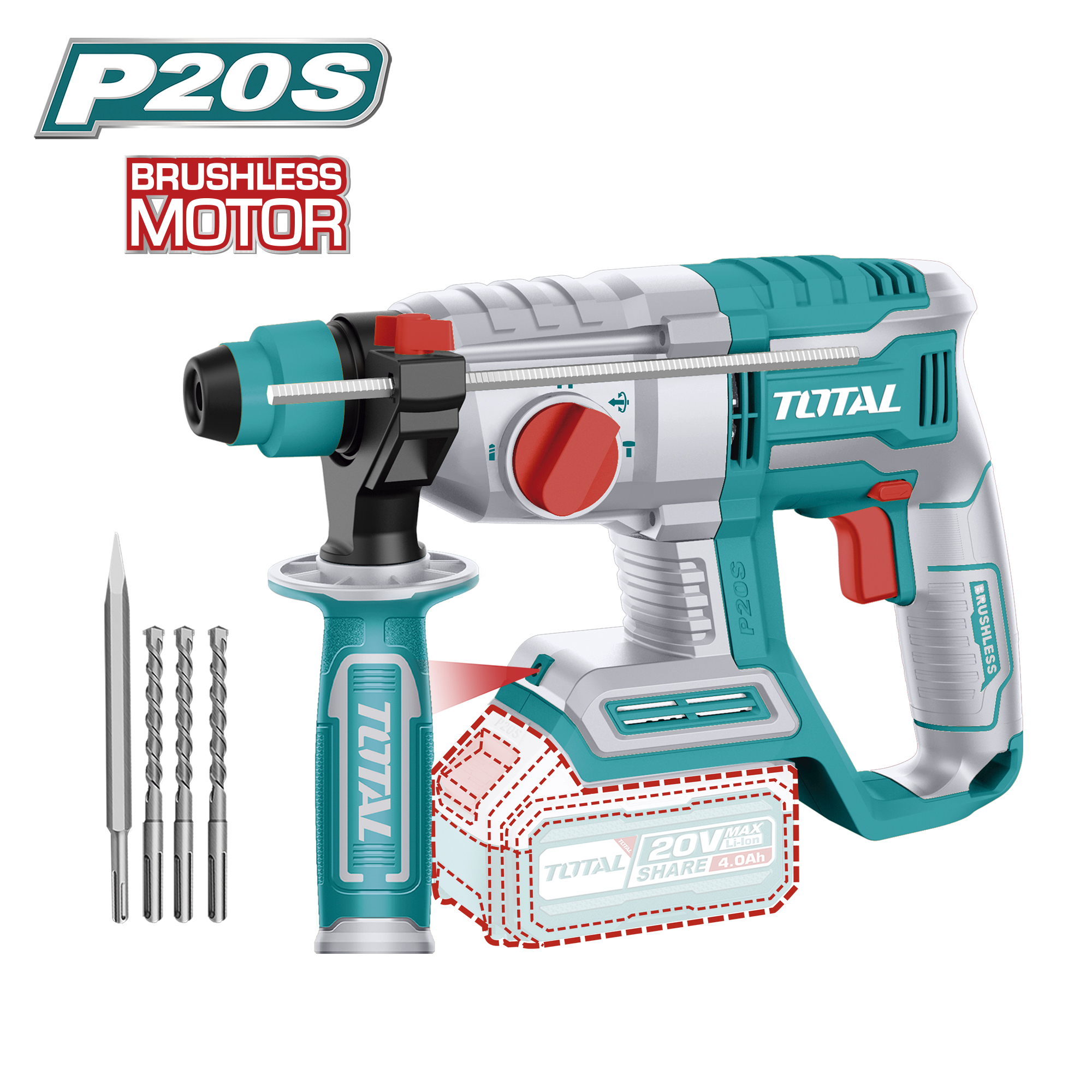 Brushless battery rotary hammer TRHLI20208 | 20 V