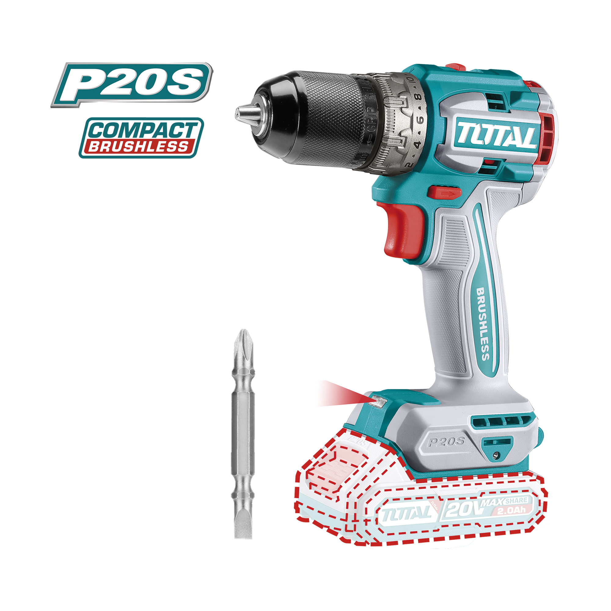 Brushless Cordless Drill Driver TDLI206021 | 20 V