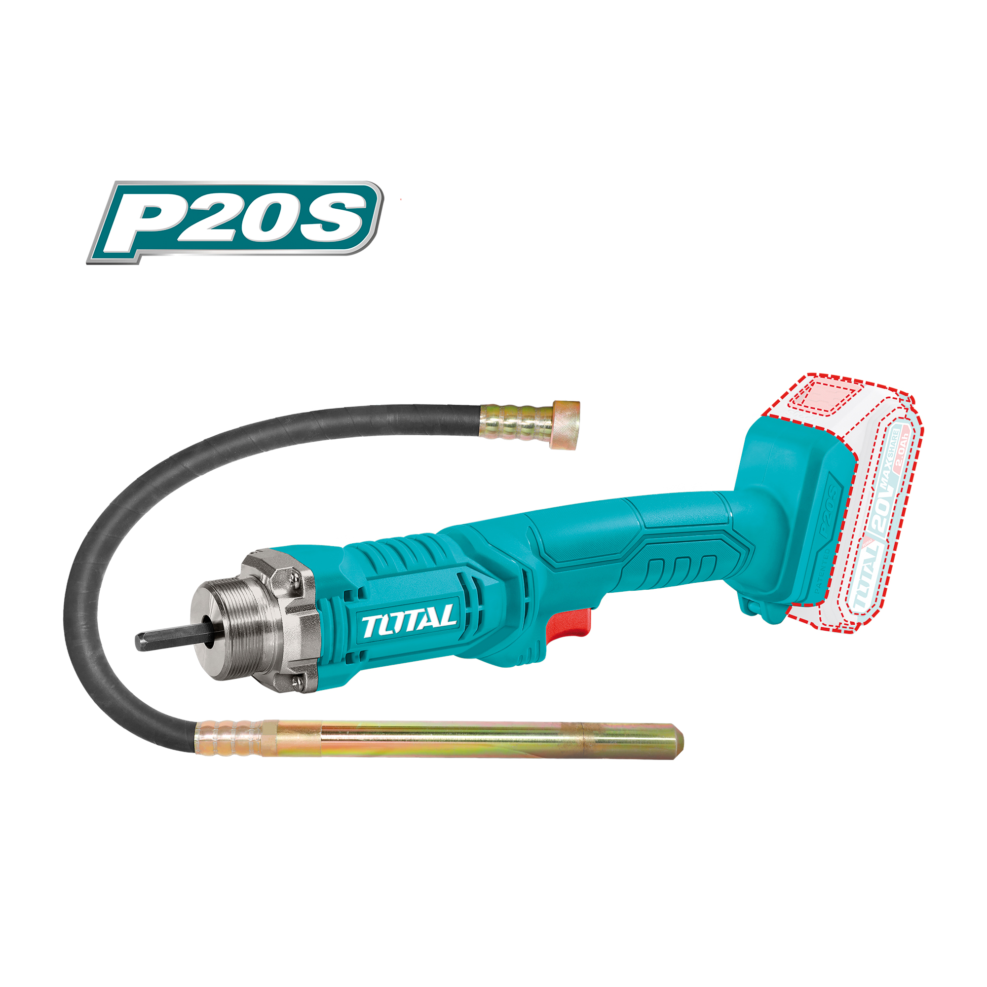 Cordless Concrete Vibrator TCVLI202301 | 20 V
